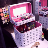 化妆包韩国便携手提化妆箱大容量双层硬的化妆品收纳包专业洗漱包