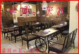LOFT铁艺实木复古咖啡厅桌椅奶茶甜品店西餐厅酒吧桌椅组合定制