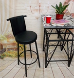 酒吧椅实木吧椅吧台凳铁艺软垫咖啡厅椅餐椅高脚凳创意前台椅