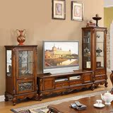 美式电视柜组合实木欧式电视柜1.8米客厅酒柜地柜乡村家具