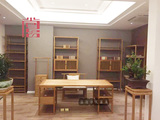 免漆老榆木书桌新中式禅意画案书画桌现代实木中式写字台办公桌子
