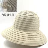 帽子女韩版夏季女士防紫外线大沿沙滩太阳帽中老年防晒可折叠凉帽