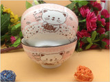 创意外贸陶瓷日式泡面碗5寸卡通招财猫面碗高脚碗 学生泡面神器