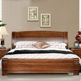 全实木床1.8金丝胡桃木家具 新中式双人床2.4高箱储物2/2.2米大床