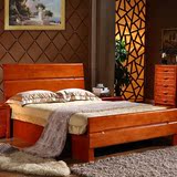 实木床1.2米床一米二床1米1.5米中式橡木高箱储物小床包邮特价