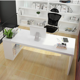 烤漆电脑桌书桌书柜架组合白色1.8米大班台简约办公桌写字台特价