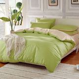 全纯棉米色绿色纯色春夏四件套欧式双人床单被套床上用品特价包邮