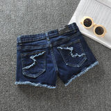 夏装新款韩版低腰蓝色牛仔短裤女弹力修身显瘦破洞简约热裤超短裤