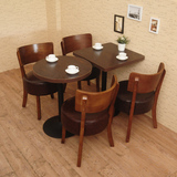 批发咖啡厅西餐厅餐桌组合甜品奶茶店卡座酒吧布艺沙发实木桌桌椅