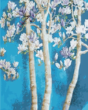 新款diy数字油画家居客厅风景植物花卉大幅手绘装饰画特价玉兰