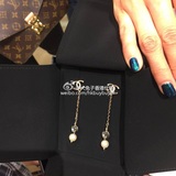 香港专柜正品代购香奈儿Chanel2016双c珍珠水晶长耳钉耳环耳夹