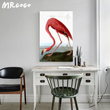 M413-火烈鸟-现代简约田园地中海挂画玄关客厅餐厅创意无框装饰画
