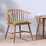 北欧简约实木休闲温莎餐椅宜家设计师咖啡厅圈椅书房家用橡木y椅
