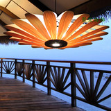 新现代中式吊灯 实木工程餐厅木艺灯饰日式泰式木皮灯东南亚吊灯