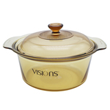 美国康宁晶彩透明琥珀玻璃汤煮锅VS-0.8L1.25L2.25L3.5L2.5L套装