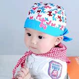 韩版儿童帽子春秋男女宝宝婴儿海盗帽 0-1岁新生儿纯棉双层套头帽