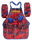 蜘蛛侠蜘蛛人复仇者联盟卡通男孩儿童防水围裙画画衣带袖套 包邮