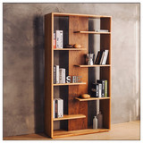 北欧风格玄关柜书架简易收纳架实木书柜多层书架置物架现代简约