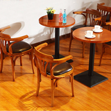 复古星巴克咖啡厅桌椅组合西餐厅桌椅loft奶茶甜品茶餐厅桌椅批发