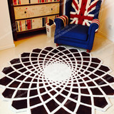 简约时尚圆形客厅地毯欧式茶几沙发地毯书房现代卧室床边地毯定制