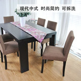 现代简约实木整装餐椅布艺可拆洗酒店咖啡厅餐桌椅子家用吃饭椅