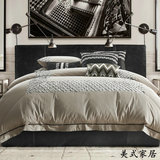 欧式床品多四六七八件套灰现代简约美式家纺高档床上用品样板房间