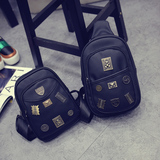 韩版学院风简约黑色女式小包斜跨胸包潮流2016新款多功能软皮包包