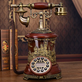 蒂雅菲欧式复古电话机新款仿古高档座机美式古典电话机实木电话机