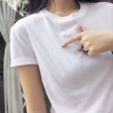 JOYOUS大喜庆 2016夏季新款舒适卷边开口袖T恤女 三色可选