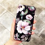 文青油画茶花 苹果6s手机壳iPhone6/plus磨砂套创意超薄个性女款