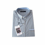 16夏 韩国外贸 短袖男衬衫 格子衫 纯棉修身款 扣领尖领 时尚都市