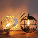 现代简约创意吧台餐厅灯饰铁艺咖啡厅过道吊灯地球仪圆形单头灯具