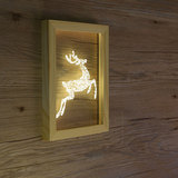 北欧3D创意小鹿灯鹿角夜灯创意生日礼物宜家相框实木鹿头台灯