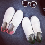 夏平底小白鞋女鞋韩版运动鞋学生板鞋白色布鞋乐福鞋低帮平跟单鞋