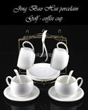 欧式浮雕陶瓷咖啡具带杯架英式下午茶杯简约家用咖啡杯碟套装包邮