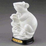 十二生肖鼠 老鼠雕塑白瓷器陶瓷鼠牛虎兔马羊猴狗摆件风水摆件