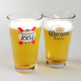 科罗娜啤酒杯进口玻璃杯加厚凯旋1664啤酒杯钢化玻璃杯超大品脱杯