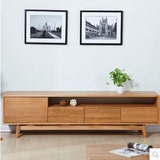 新款日式实木电视柜简约现代储物柜北欧宜家白橡木客厅小户型地柜