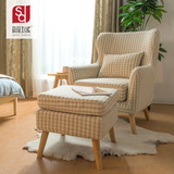 简域欧式小户型布艺沙发组合简约现代休闲椅单人客厅小沙发可拆洗