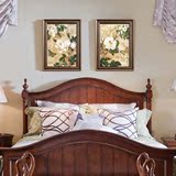 美式挂画装饰画客厅玄关简约现代沙发餐厅床头壁画白牡丹花卉花鸟
