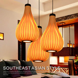 东南亚木皮灯客厅餐厅卧室阳台吊灯创意个性咖啡厅艺术木质吊灯具