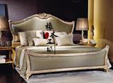 美式现代实木床 高档软包橡木双人床1.8米 别墅复古法式双人婚床
