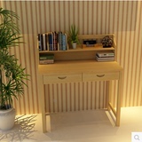实木书桌书架组合简约现代实木学习桌1米1.2米书桌儿童学习桌家用