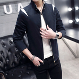 青少年夹克男学生春装韩版修身青年上衣男士秋季外套中长款茄克衫