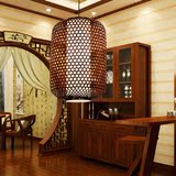 中式餐厅吊灯创意田园工程竹编灯茶楼走廊包厢东南亚风格竹子灯笼