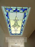 欧式蒂凡尼教堂彩色玻璃 彩绘彩晶艺术玻璃 吊顶屏风隔断玄关门窗