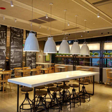 现代简约餐厅网吧台连锁饭店客厅创意个性单头黑白色圆筒艺术吊灯