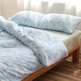 小清新棉麻文艺四件套纯棉床单被套床笠三件套全棉床上用品1.8m