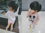senbaby童装韩国16夏季新款女宝宝婴幼儿女童蝙蝠袖T恤卡通5分袖
