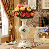 奢华欧式陶瓷花瓶客厅复古电视柜大号落地花插花器装饰工艺品摆件